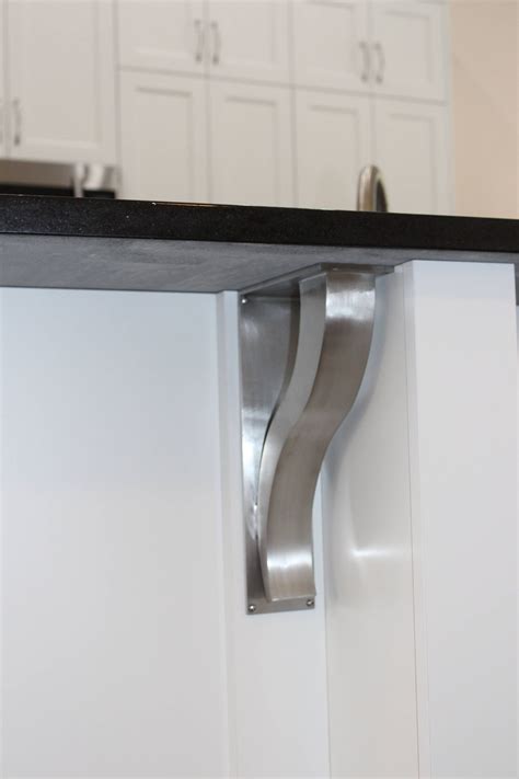 countertop metal brackets|metal corbels for countertop overhang.